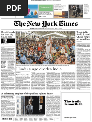 The New York Times International 13 04 2019 14 04 2019 Pdf Images, Photos, Reviews
