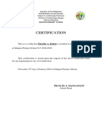 Certification: Salupan Primary School