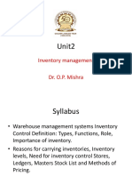 Unit2: Inventory Management Dr. O.P. Mishra