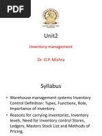 Unit2: Inventory Management Dr. O.P. Mishra