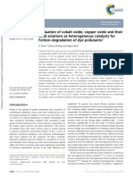 Evaluation of Cobalt Oxide, Copper Oxide and Their Solid Solutions As Heterogeneous Catalysts For Fenton-Degradation of Dye Pollutants