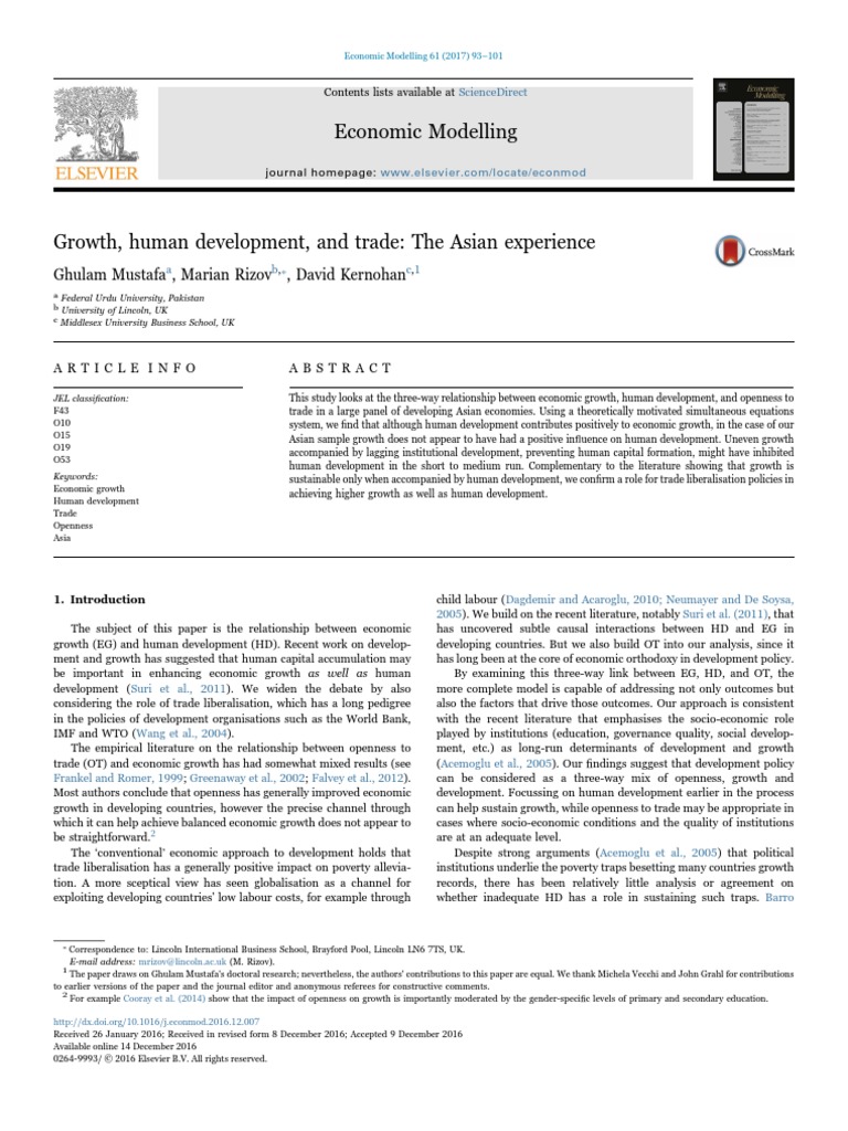 Growth Human Development and Trade Asian | PDF | Economic Growth ...