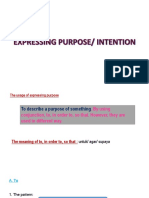 Expressing purpose in English