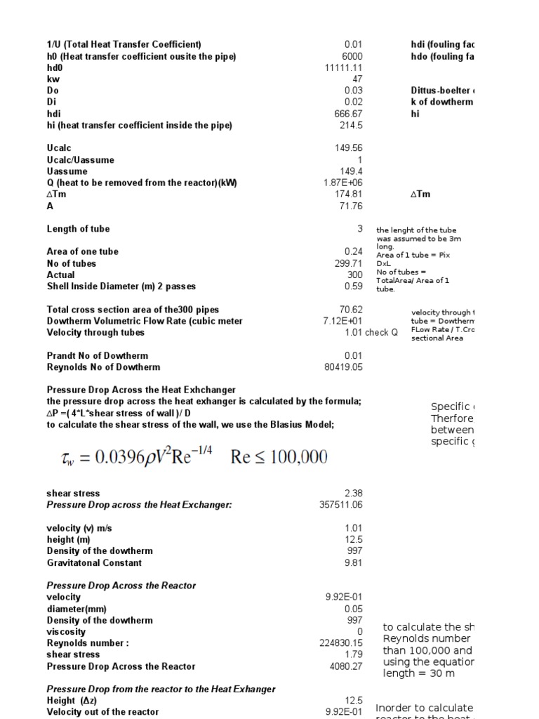 Shell and Tube Heat Exchanger Calculations | PDF | Flow Measurement ...