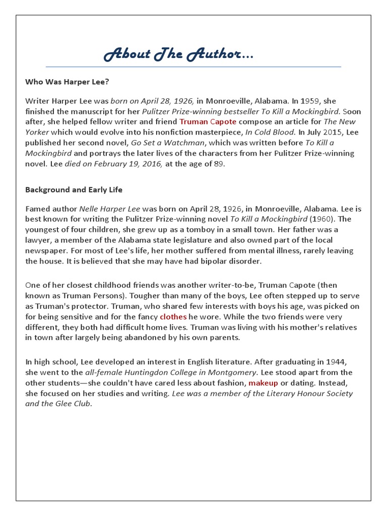 To Kill A Mocking Bird | PDF | To Kill A Mockingbird | Harper Lee