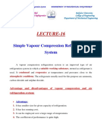Lecture-16: Simple Vapour Compression Refrigeration System