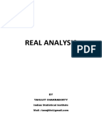 Real Analysis: BY Tanujit Chakraborty Indian Statistical Institute
