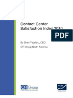 Contact Center Satisfaction Index 2010: by Sheri Teodoru, CEO CFI Group North America