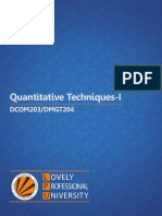 Dcom203 DMGT204 Quantitative Techniques I PDF