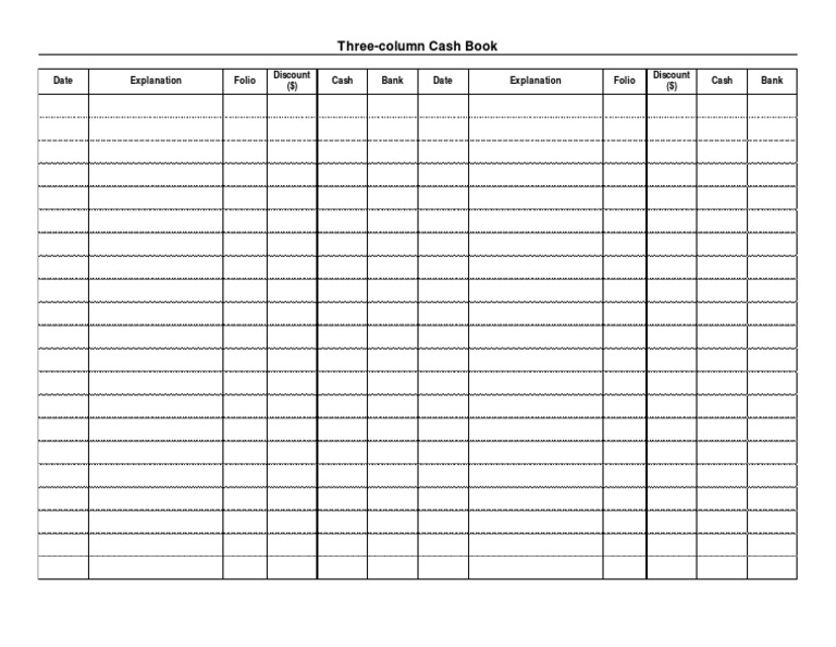 3 Column Cash Book PDF | PDF