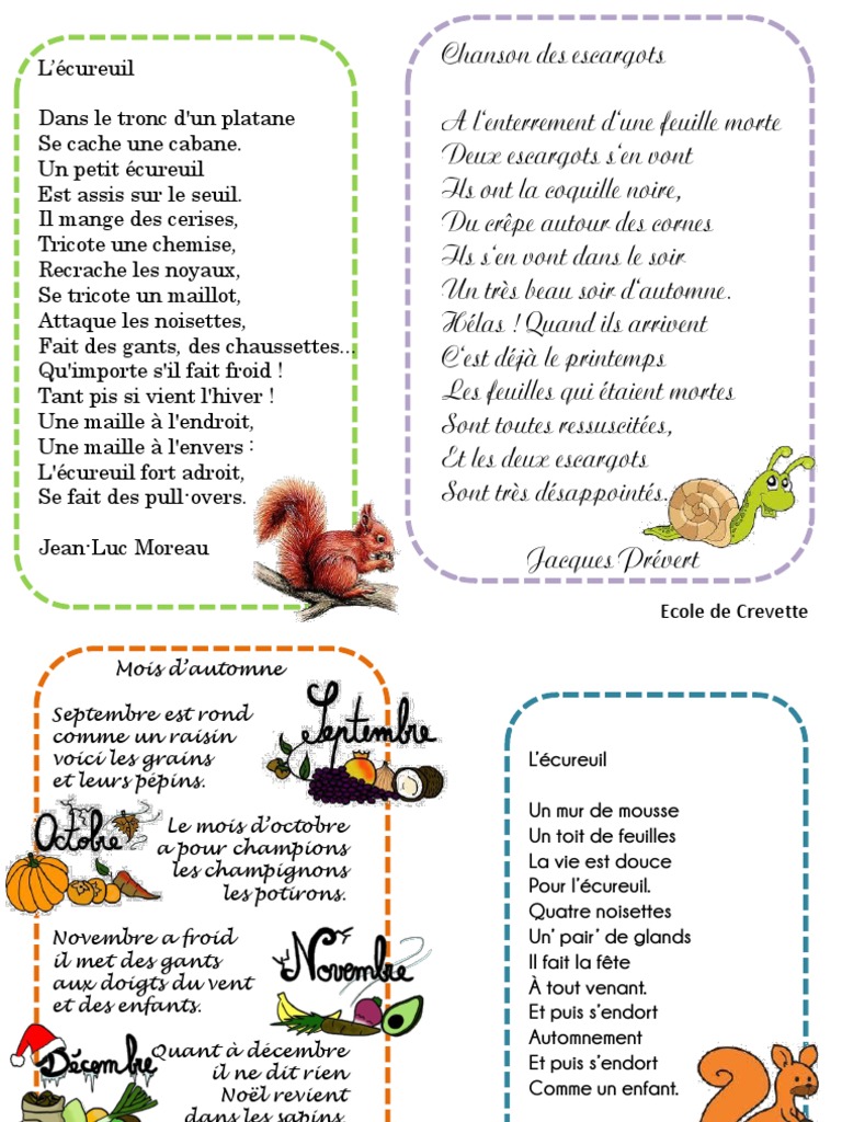 Poésie L écureuil Jean Luc Moreau 0 Poesiesdautomne | PDF | La nature