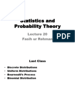 Statistics and Probability Theory: Fasih Ur Rehman