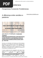 A Diferença Entre Anciãos e Pastores - Puramente Presbiteriana