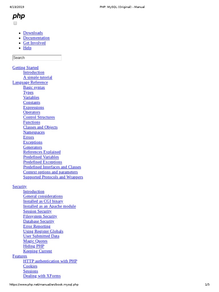 PHP - MySQL (Original) - Manual PDF | PDF | Php | Computer Data