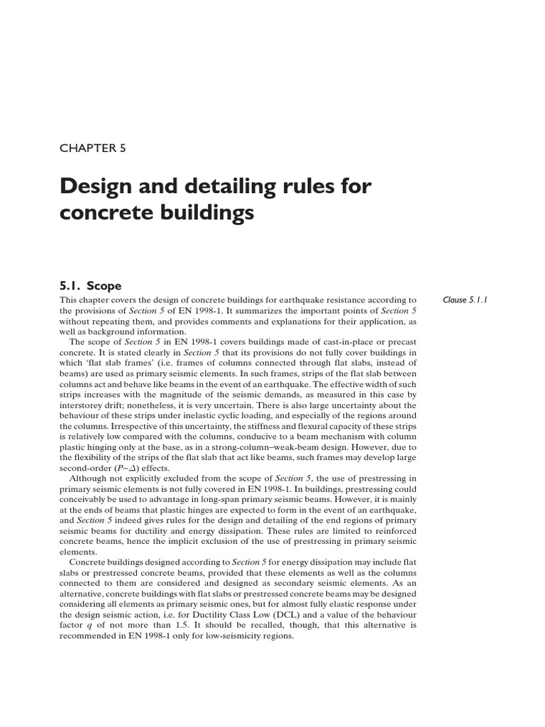 Concrete Building Seismic Design Rules | PDF | Bending | Beam (Structure)