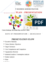 Business Plan - Presentation: Master of Business Administration