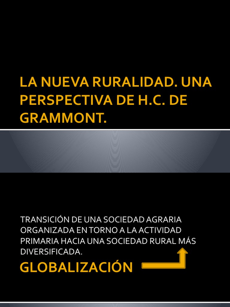 Presentacion. La Nueva Ruralidad. Grammont | PDF | Agricultura ...