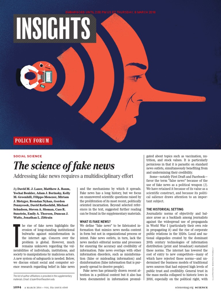 The Science of Fake News Analysis | PDF | News | Social Media