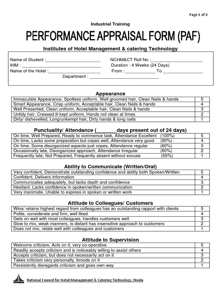 Paf For Industrail Training | PDF | Criticism | Cognitive Science