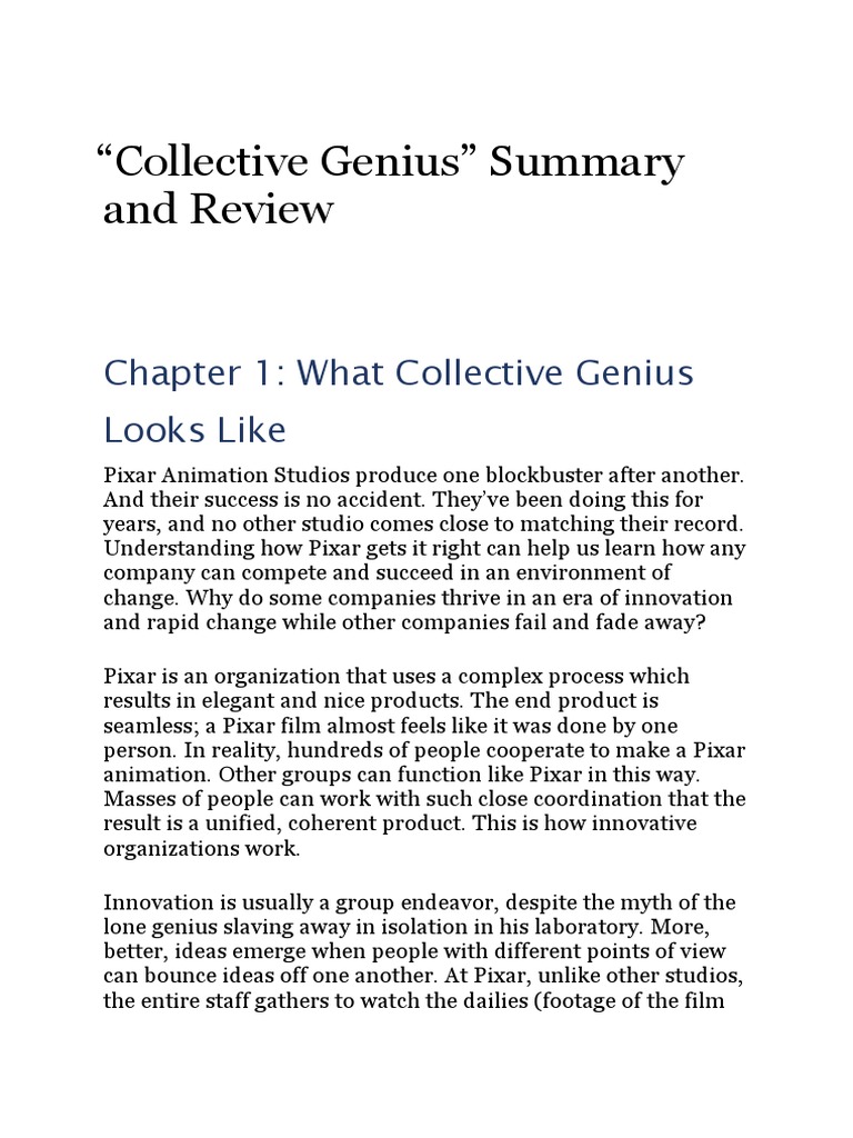 "Collective Genius" Summary and Review PDF Leadership Creativity