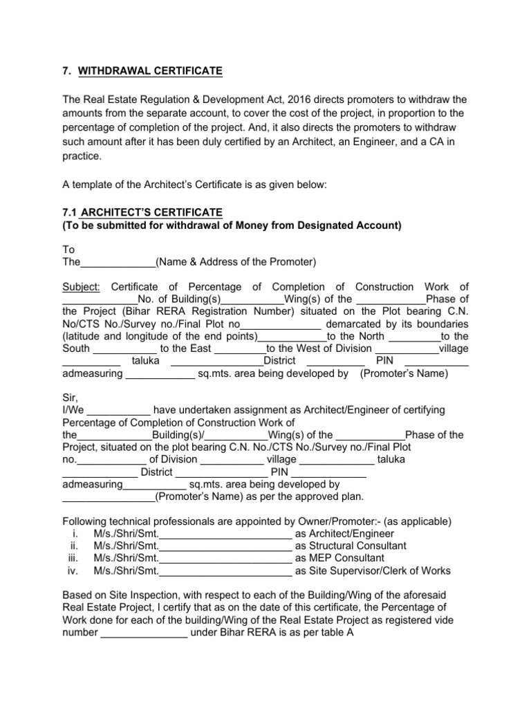 Architect Certificate PDF Elevator Architect