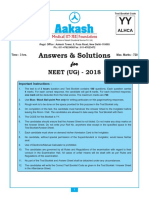 NEET 2018 Aakash Solution Code YY PDF