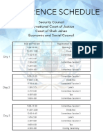 Conference Schedule: Security Council International Court of Justice Court of Shah Jahan Economic and Social Council