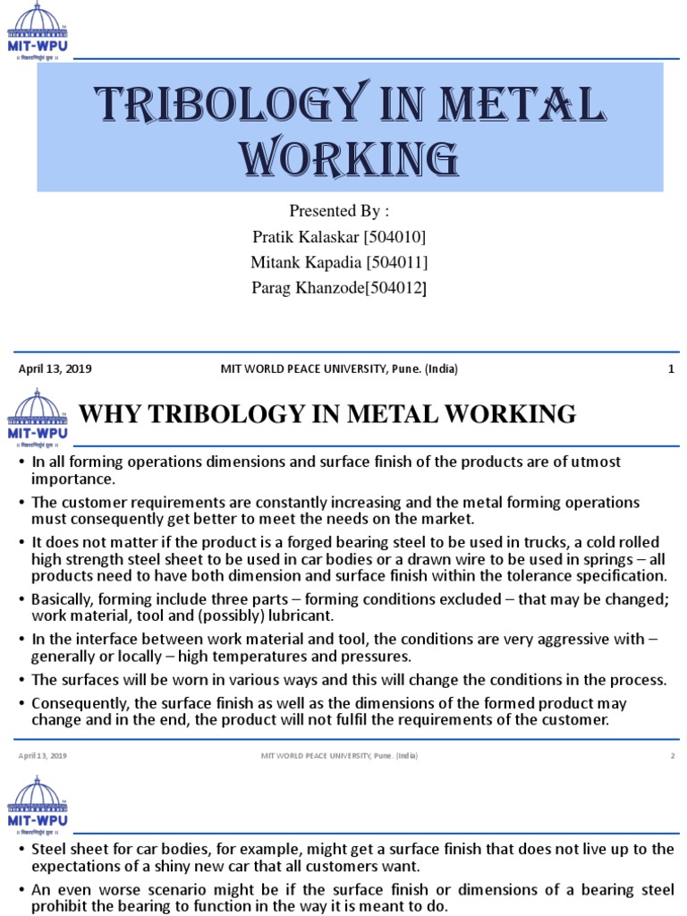 Tribology PDF Lubricant Extrusion