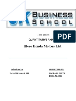 Hero Honda Motors LTD.: Quantitative Analysis