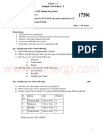 Estimating and Costing Sample Test Paper