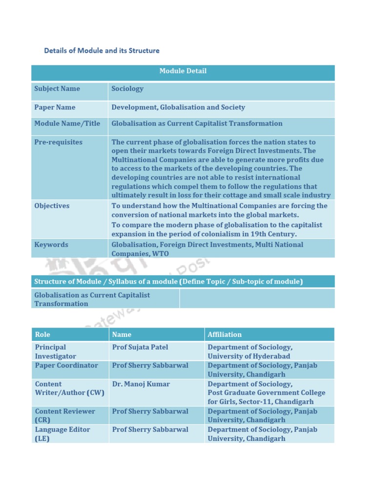 Globalisation: Capitalist Transformation Insights | PDF | Capitalism ...