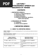 L 7 - Reported Speech & Sequence of Tenses