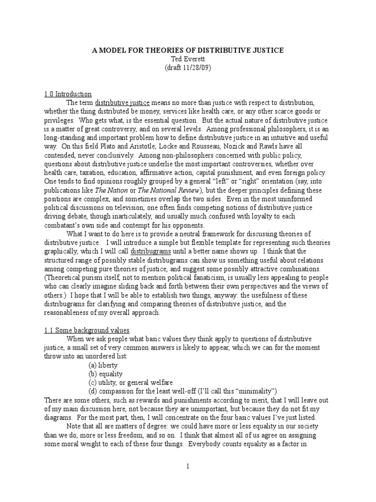 A Model For Theories of Distributive Justice 1128 | PDF ...