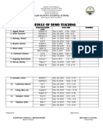 Schedule of Demo Teaching: Bado Dangwa National School