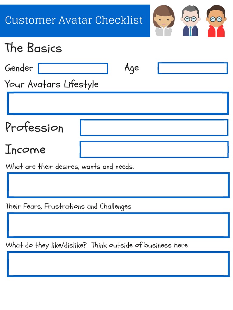 The Basics: Gender Age Your Avatars Lifestyle | PDF | Career & Growth ...