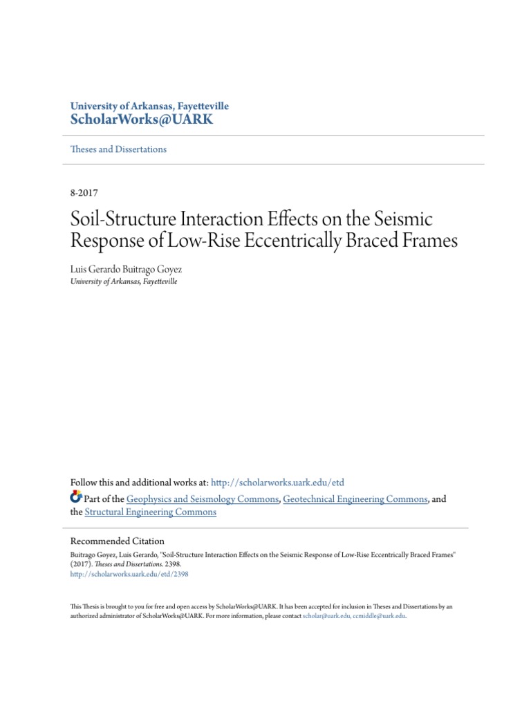 Soil-Structure Interaction Effects On The Seismic Response of Low PDF ...