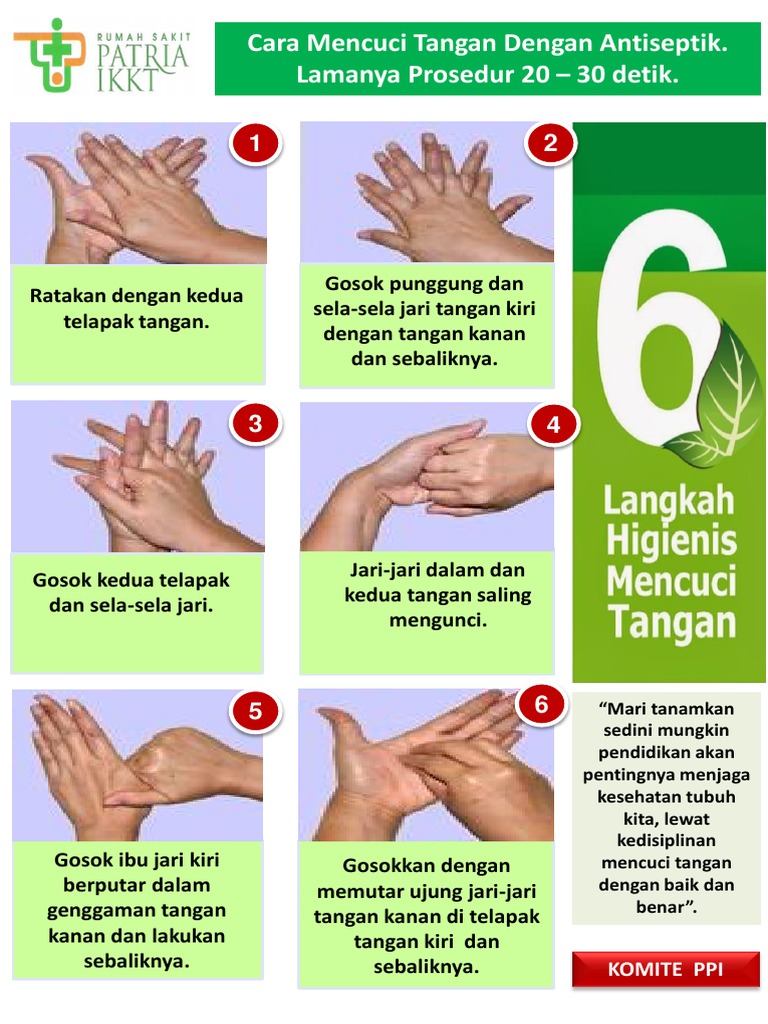 6 Langkah Cuci Tangan Smpn 3 Kotabaru