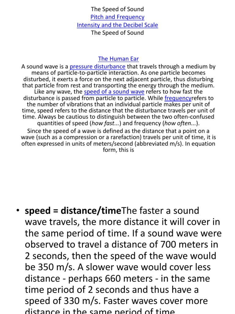 Pitch and Frequency Intensity and The Decibel Scale PDF