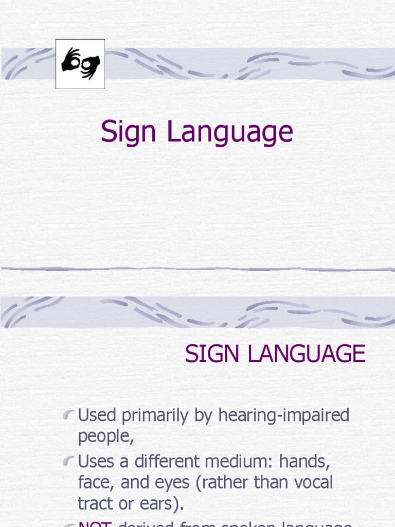 Sign Language | PDF | Sign Language | American Sign Language
