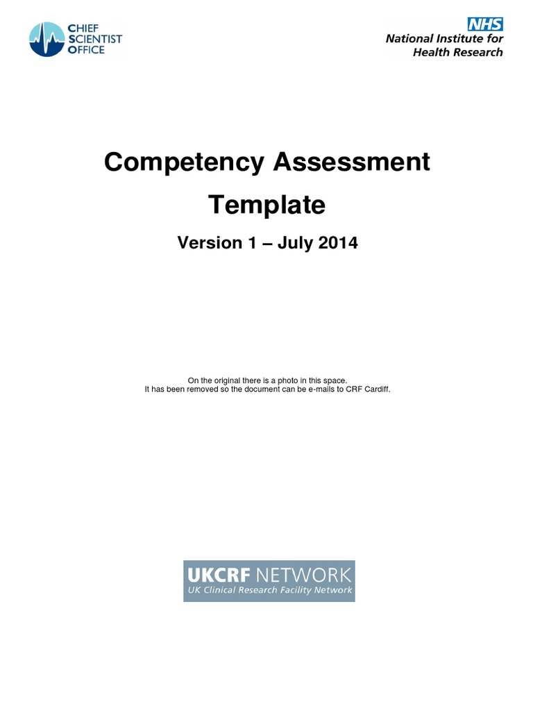 Competency Assessment Template No Photo - Vers 1 July 2014 PDF | PDF ...