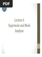 Lecture 6 - Supernode and Mesh Analysis