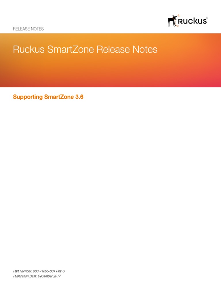 SmartZone 36 ReleaseNotes RevC 20171207 | PDF | Computer Cluster ...