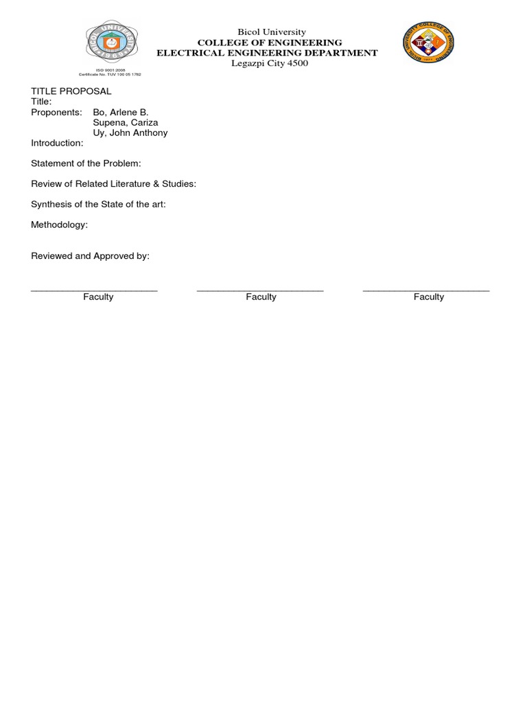 Engineering Title Proposal | PDF