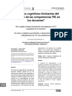 Los Sesgos Cognitivos Limitantes Del Desarrollo de Las Competencias TIC en Los Docentes