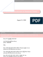 STAT 151 Introduction To Statistical Theory: August 21, 2018