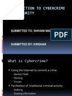 Introduction To Cybercrime and Security: Submitted To: Shivani Mam