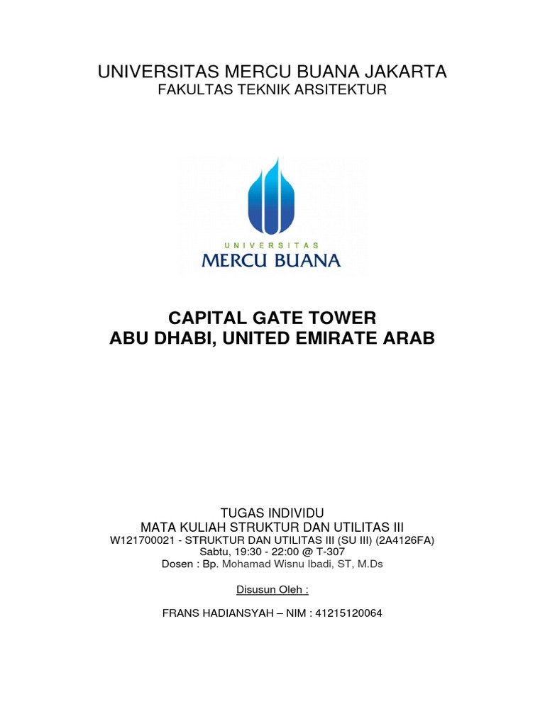 Analisis Arsitektur Capital Gate Tower | PDF | Teknologi & Rekayasa