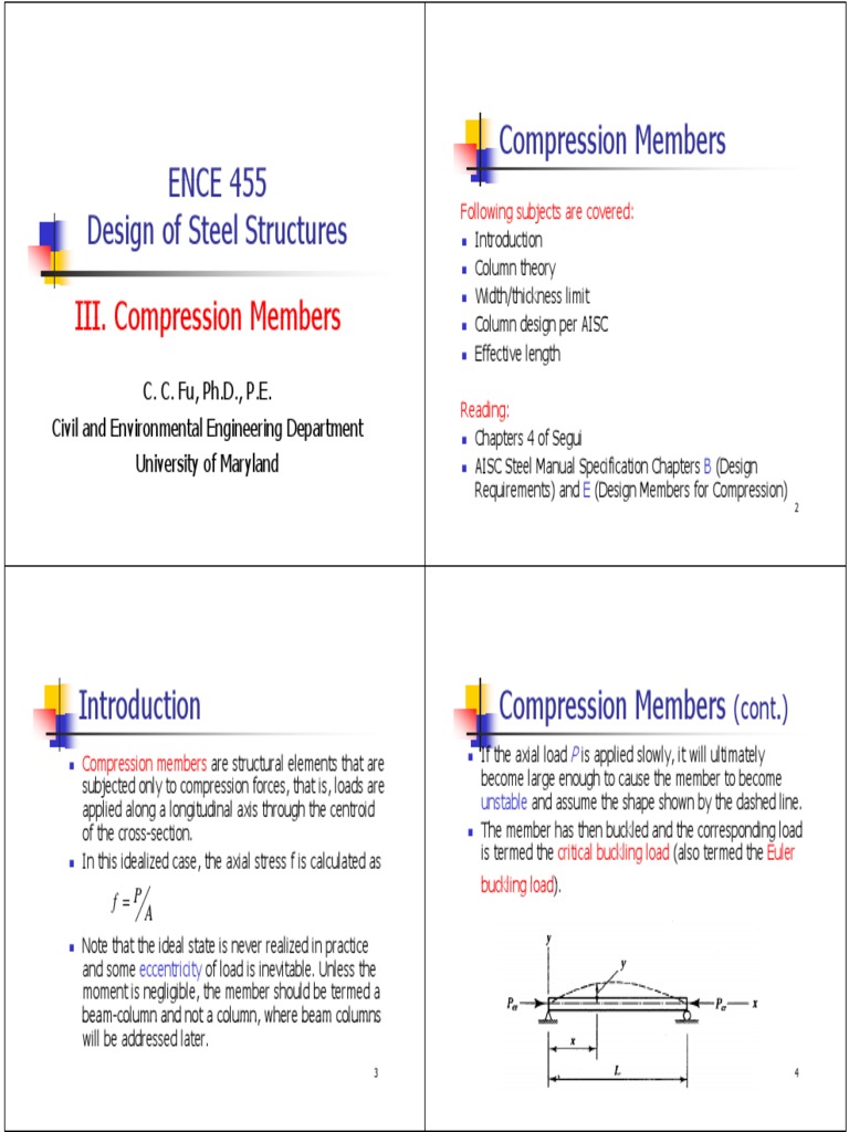 Steel Column Design and Buckling Analysis | PDF | Buckling | Bending
