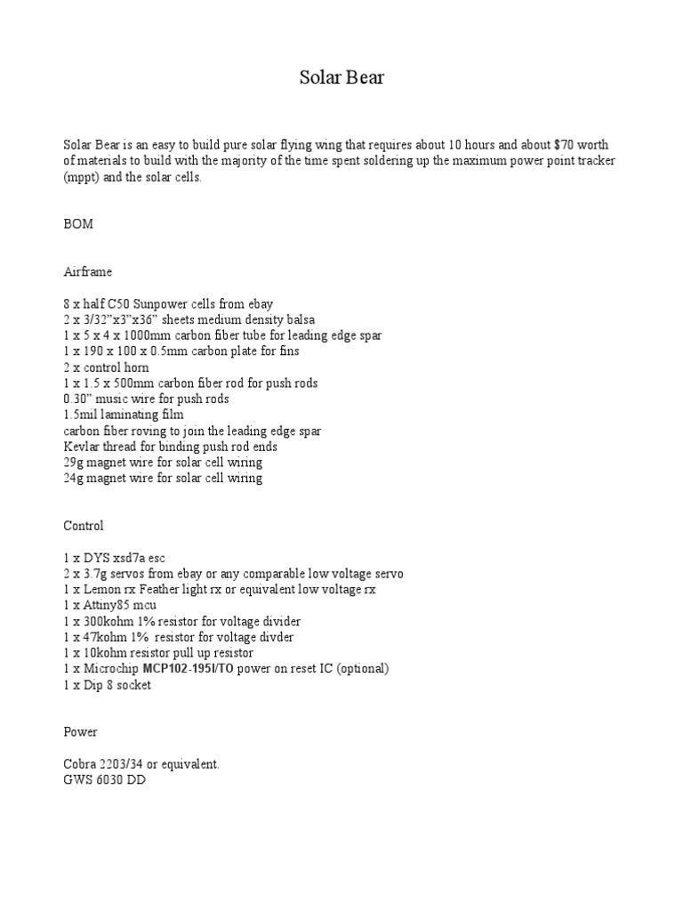 Solar Bear Instructions PDF Electrical Engineering Digital