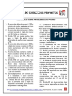 Lista de Exercicios - Exercicios Sobre Problemas Do 1 Grau (Lista 3)